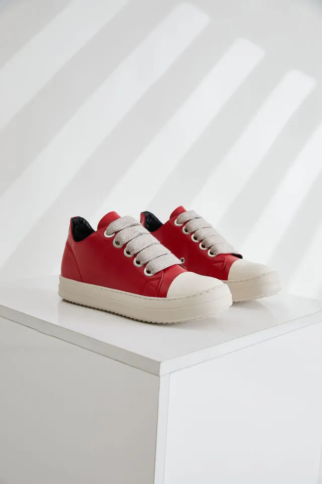 Thick Shoelace Personalized Thick Bottom Stitching Candy Color Women's Shoes Red - Shop at LoveMi