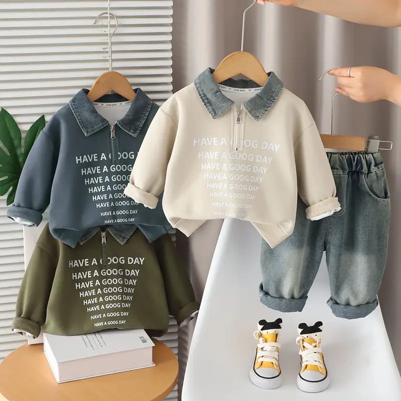Boys Casual Long-sleeve Top And Pants Two-piece