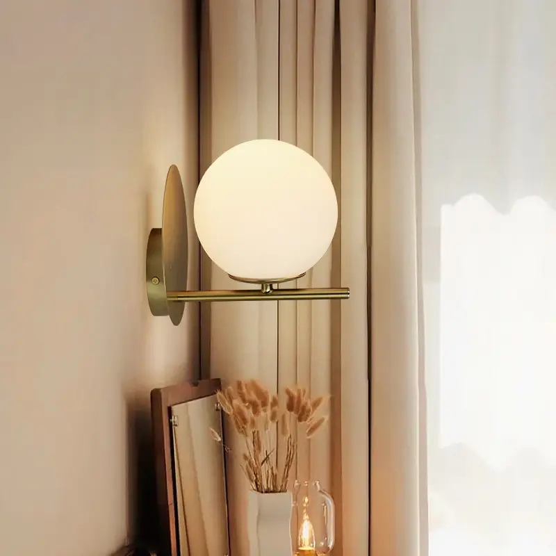 Nordic Aisle Copper Glass Wall Lamp