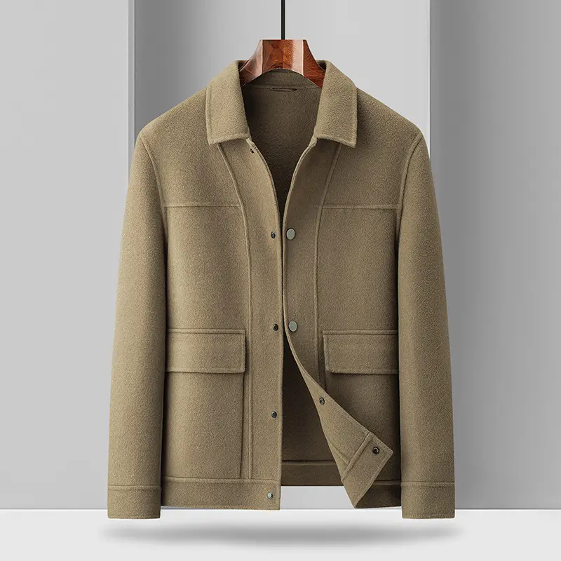 Woolen Coat Male Plus Size Turn-down Collar