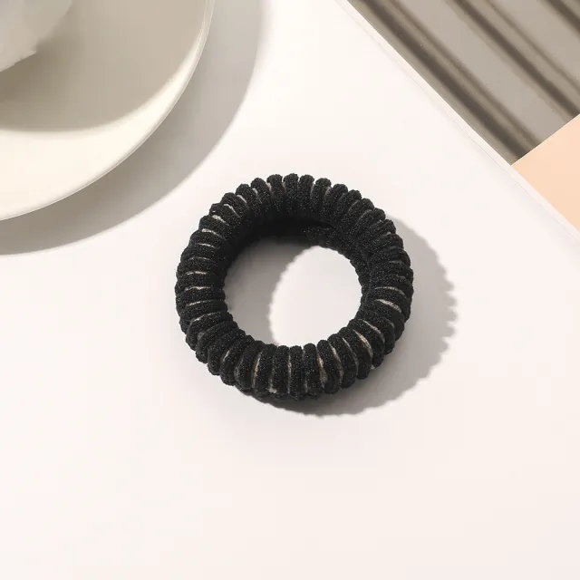 Towel Coarse Rubber Strap Simple Hair Ring Striped Black - Shop at LoveMi