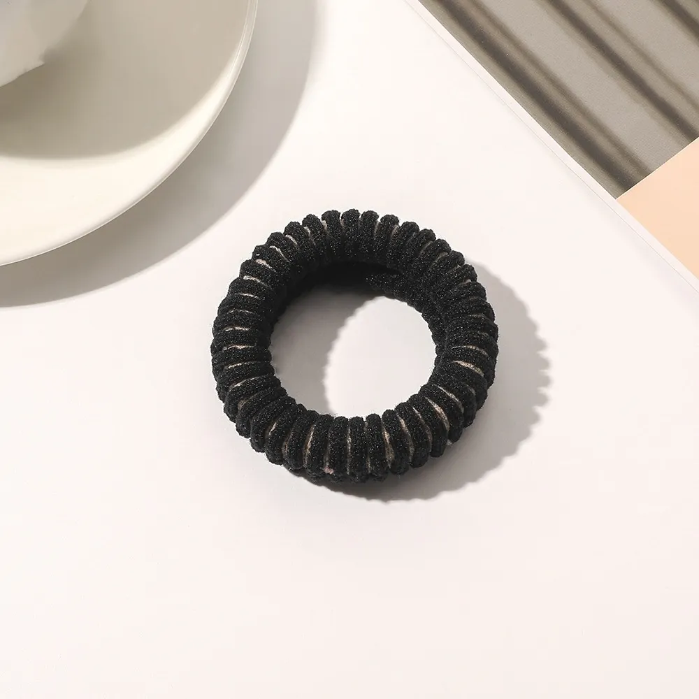 Towel Coarse Rubber Strap Simple Hair Ring - Striped Black