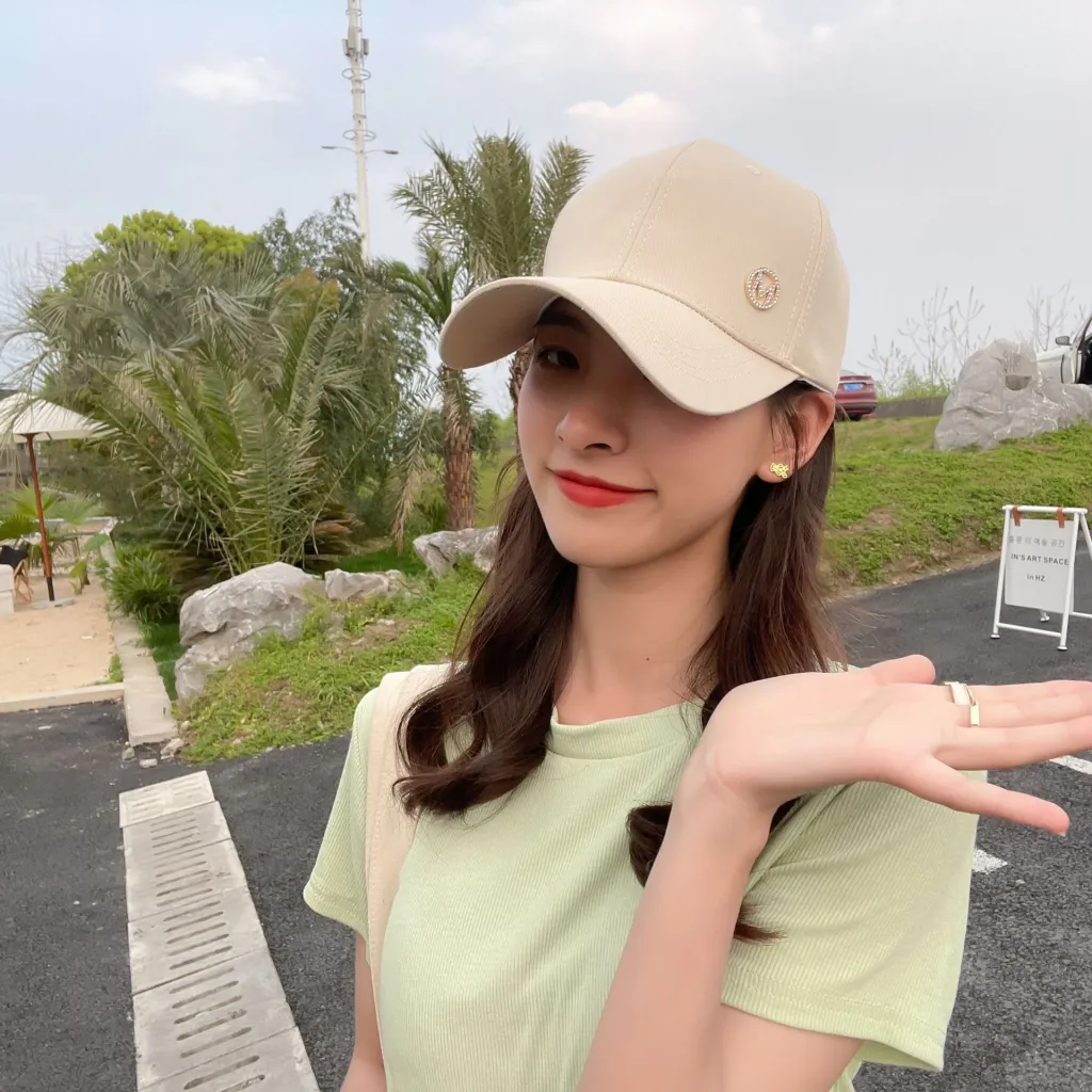 Summer Women's Cute Style Solid Color Sun Protection Hat - Beige