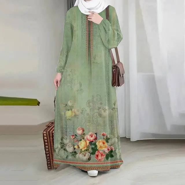 Womens Muslim Skirt With Long Sleeves Green - Shop at LoveMi