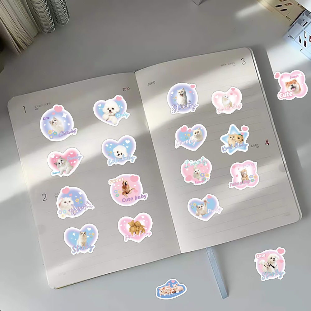 Cute Pet Puppy Facial Expression Bag Stickers Decorative