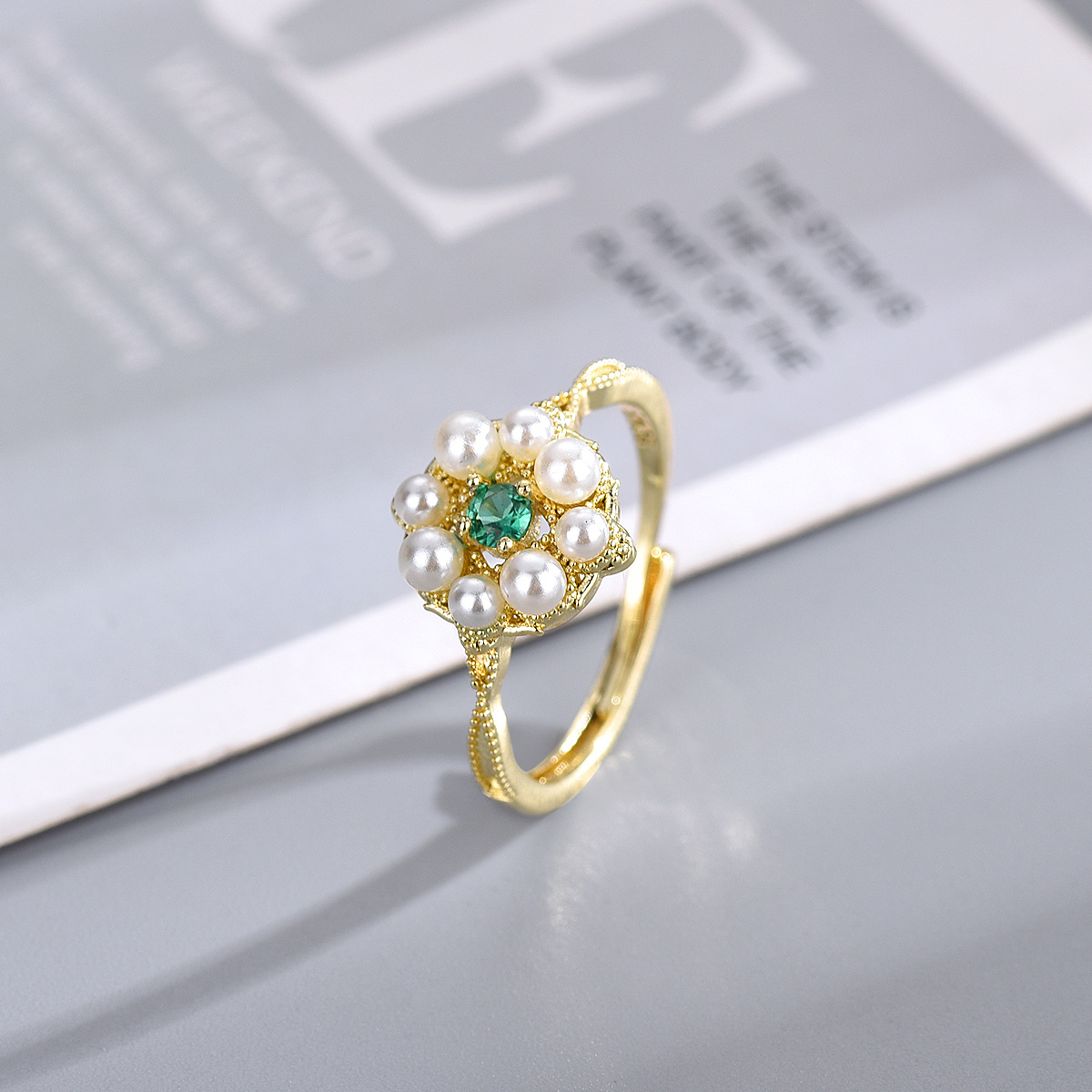 Open Ring Copper-plated Gold Hollow Retro