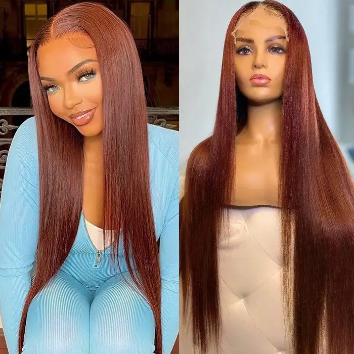 Red Brown 33color Huamn Hair Wig 134HD Transparent Lace