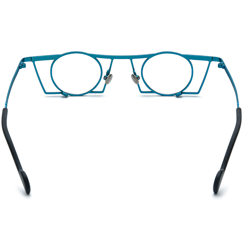 Round Retro Color Matching Pure Titanium Glasses - Image 6