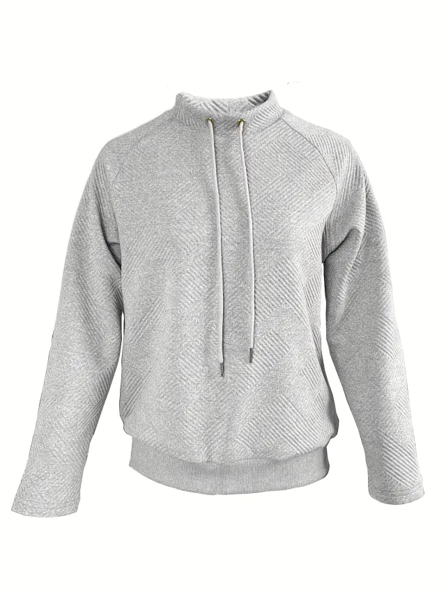 Casual Solid Color Long Sleeved Knitted Sweater Gray - Shop at LoveMi