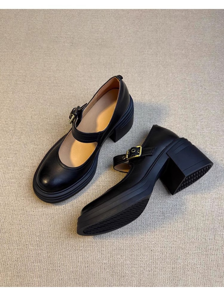 Round-toe High-heeled Mary Jane Shoes For Women — sole detail 6
