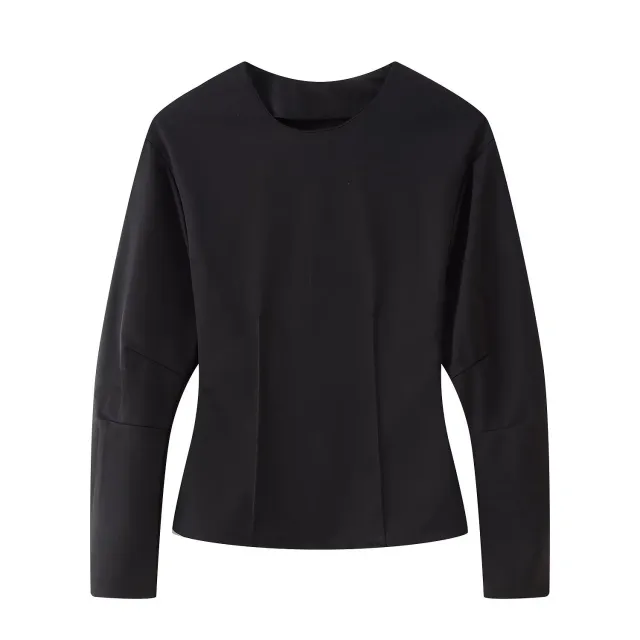Clothing Double sided Cloth Round Neck Top Casual Pants Black - Shop at LoveMi