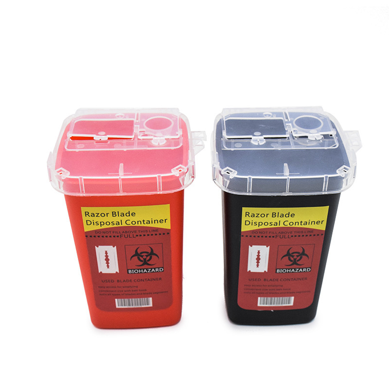 Disposable Blade Knife Holder Black Red Plastic Blade Square Trash Can