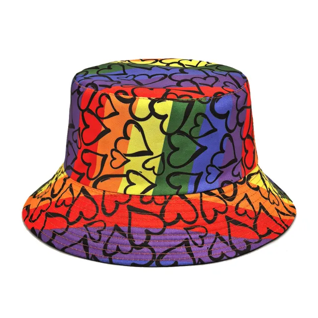 Love Color Matching Pattern Printing Bucket Hat Love Pattern - Shop at LoveMi