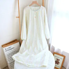 Cotton Yarn Sweet Cotton Candy Home Wear Long-sleeved Trousers Pajamas - Long Sleeve Skirt - View 1