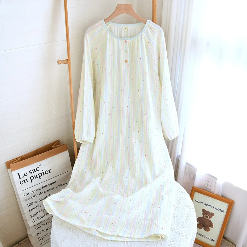 Cotton Yarn Sweet Cotton Candy Home Wear Long-sleeved Trousers Pajamas - Long Sleeve Skirt