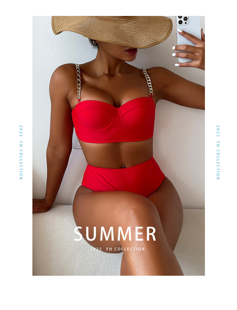 Title 5, Sexy Split High Waist Covering Belly Bikini Swi...