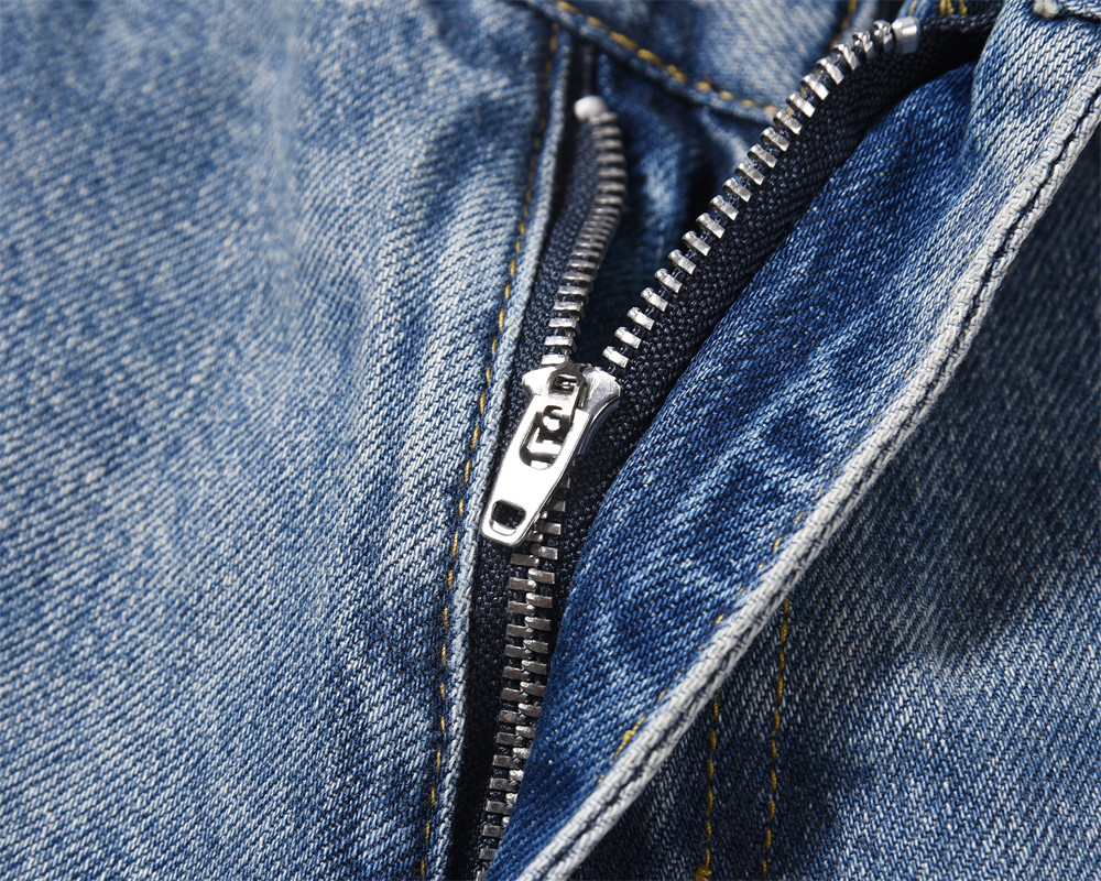 Washing Water Raw Hem Jeans Men