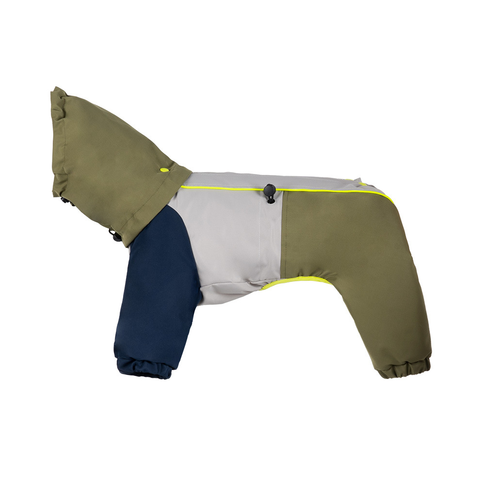 Pet Outdoor Winter Coat Ski Style Padded Dog Jacket And Three In One Waterproof Hat Green Dai Green XS