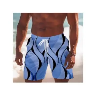 Mens Swim Trunks Beach Shorts With A Simple 3D Line Design Perfect For Quick drying Summer Outdoor Activities