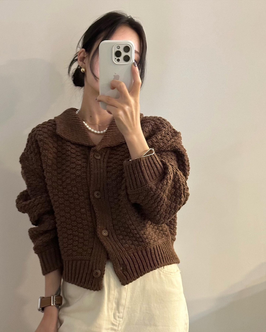 Retro Short Sweater Cardigan Women's Knitting Coat