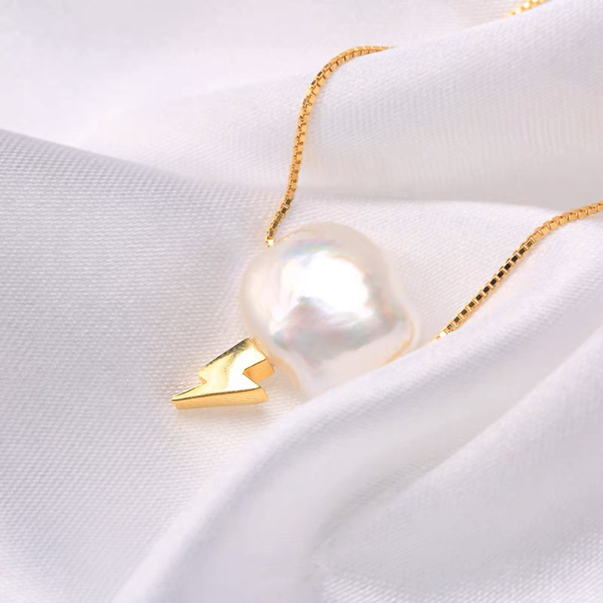 Natural Freshwater Pearl Cloud Baroque Clavicle Chain Earrings - 5