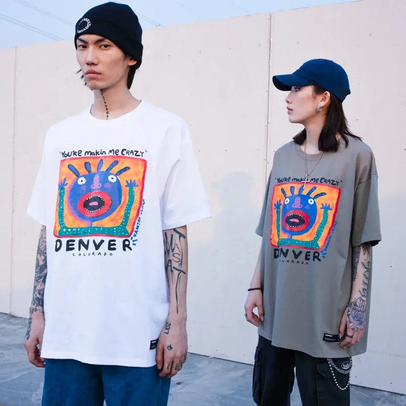Pattern Printed Street Men And Women Loose