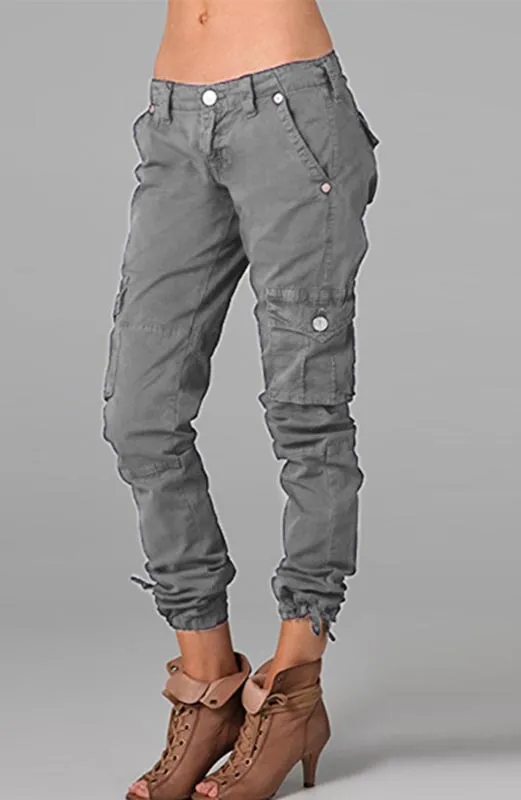Multi Pocket Workwear Tactical Pants European And American Sports And Leisure Gray - Shop at LoveMi
