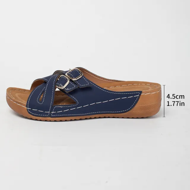 Plus Size Slippers Women's Peep Toe Platform Fashion Blue - Shop at LoveMi