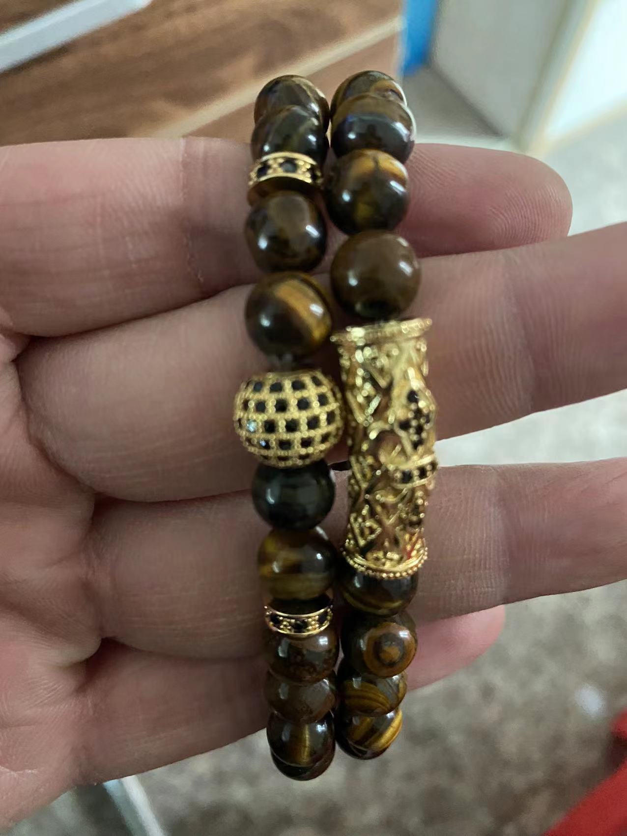 Micro-inlaid Copper Natural Tiger-eye Bracelet