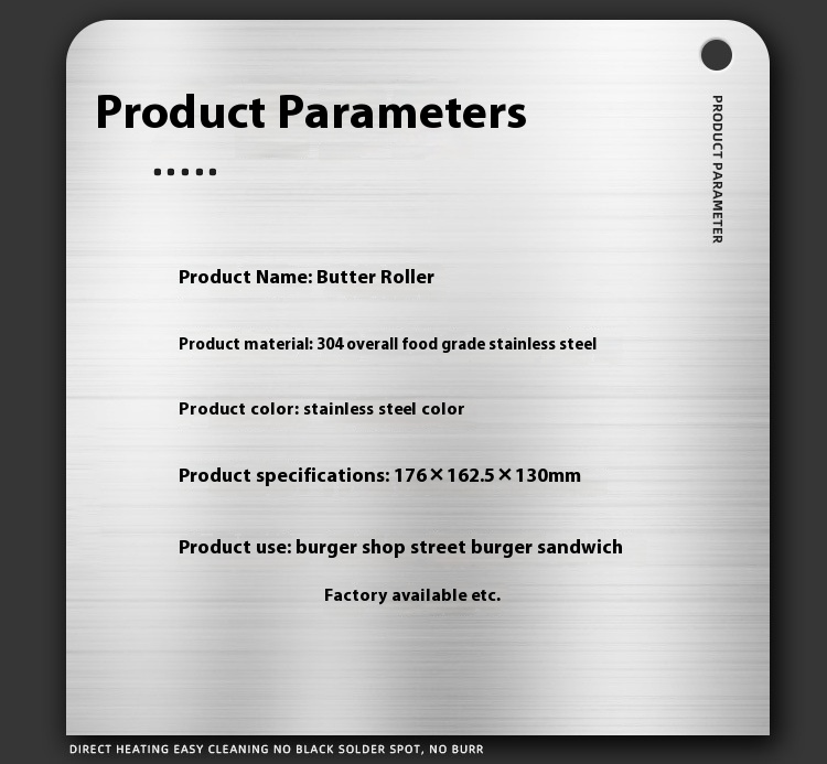 رولر زبدة من سبائك 304 مخصص لأكشاك بيع الهمبرغر