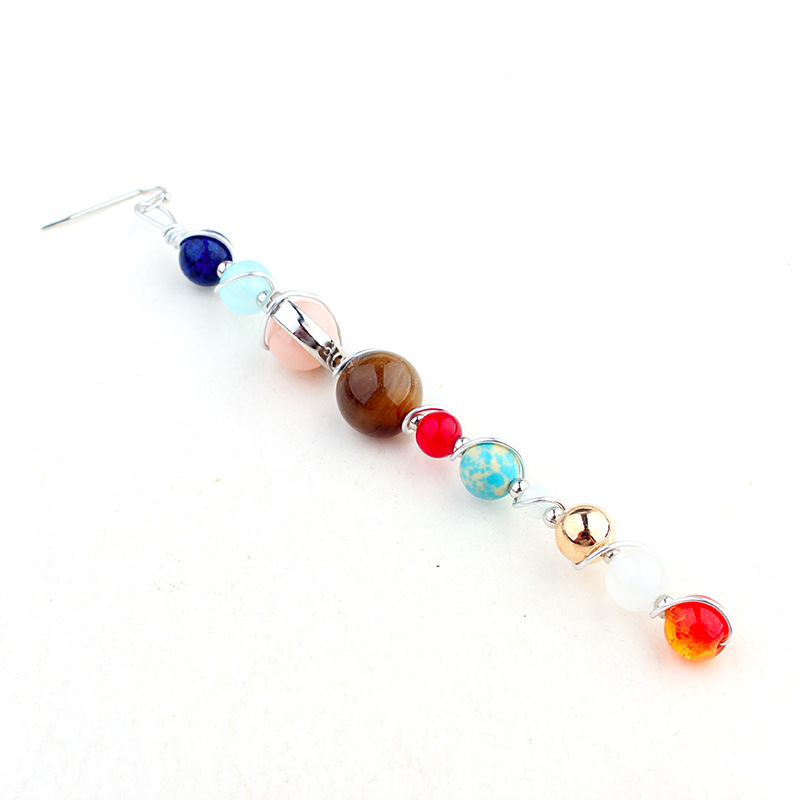 Universe Solar System Natural Stone Earrings Constellation Celestial