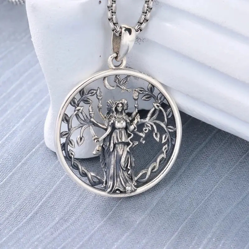 Retro Natural Goddess Tree Of Life Pendant Necklace