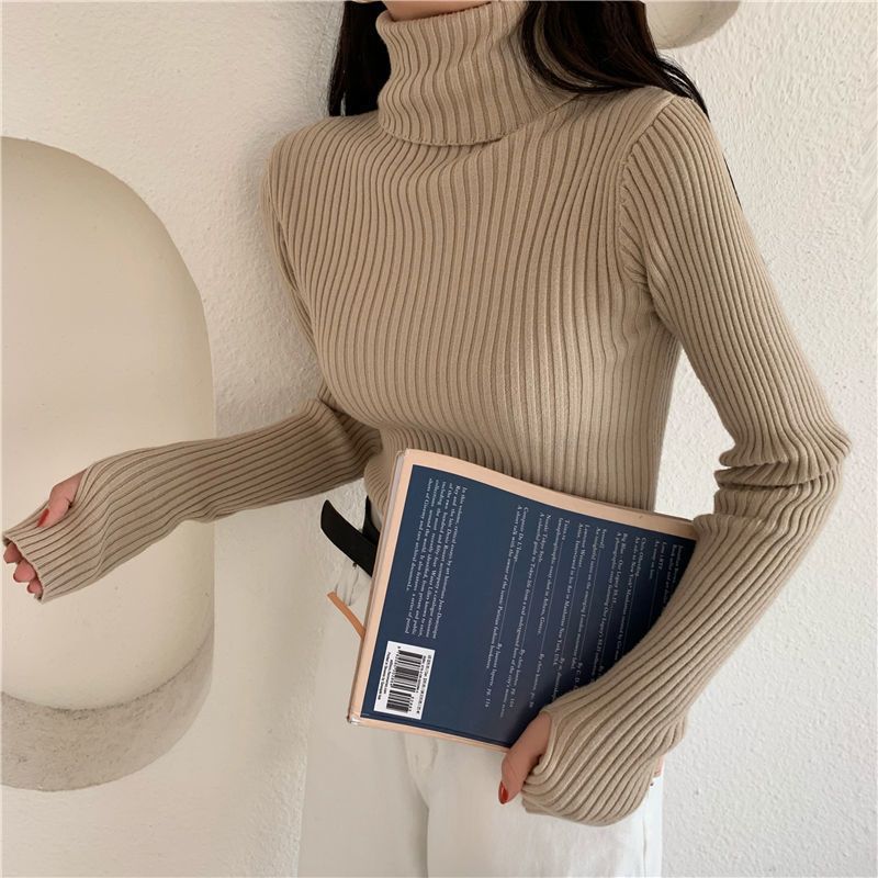 Women's Fashion Turtleneck Slim-Fit Knitted Sweater