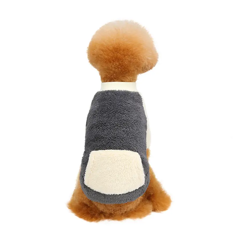 New Pet Clothes Round Neck With Pocket Warm Micro-elastic Bucket Poodle Dog Clothes