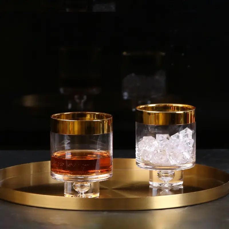 Sleek Gold-plated Glass For Sparkling Wine