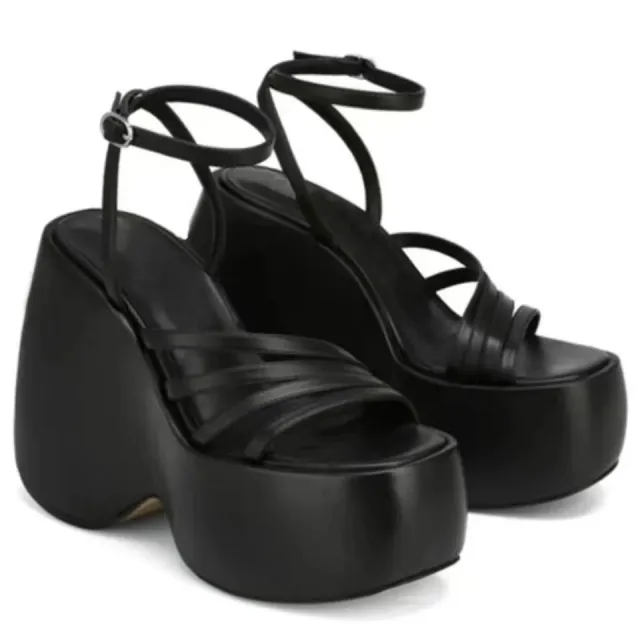 Women's Outdoor Comfortable Platform Wedge Sandals Black - Shop at LoveMi