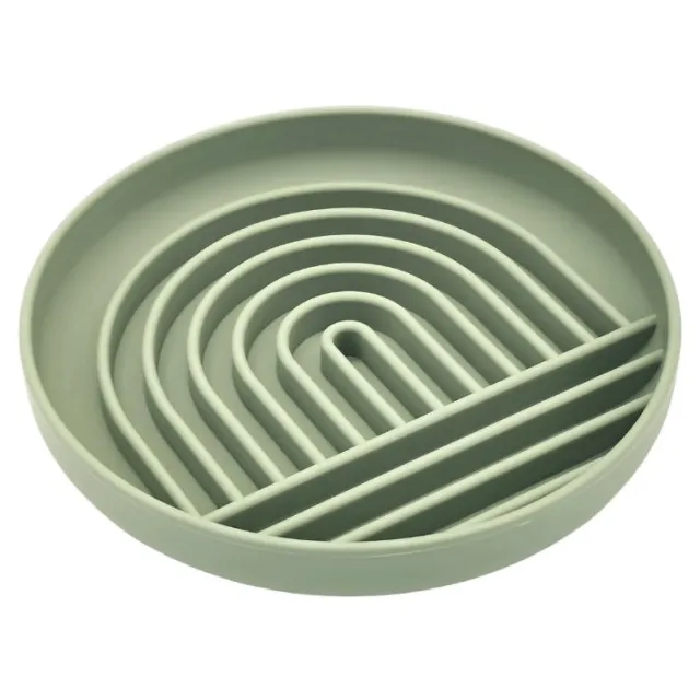 Anti Choking And High temperature Resistant Silicone Suction Cup Dog Bowl Olive 4220C - Shop at LoveMi