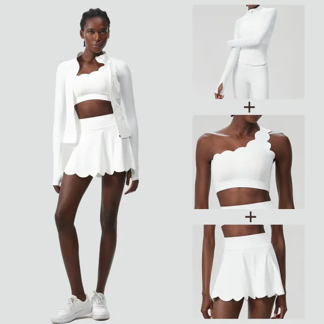 Women's Sports Quick drying Yoga Clothes Three piece Set White - Shop at LoveMi