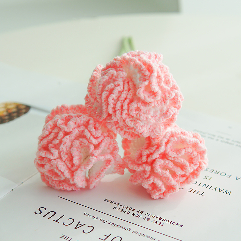 Hand-knitted Finished Yarn Bouquet Of Knitted Artificial Flowers 18