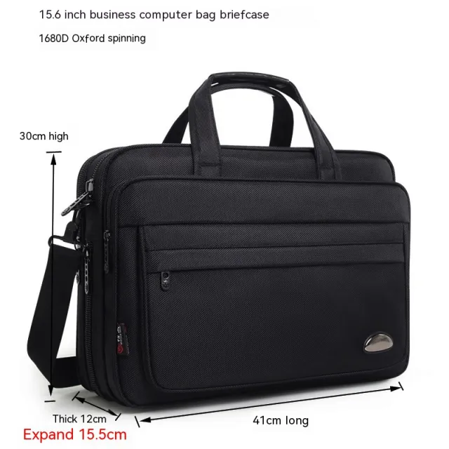 Men's Waterproof Oxford Large Capacity Briefcase Black - Shop at LoveMi