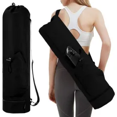 Sports Yoga Mat Strap Multifunction Storage Bag - Black - View 1