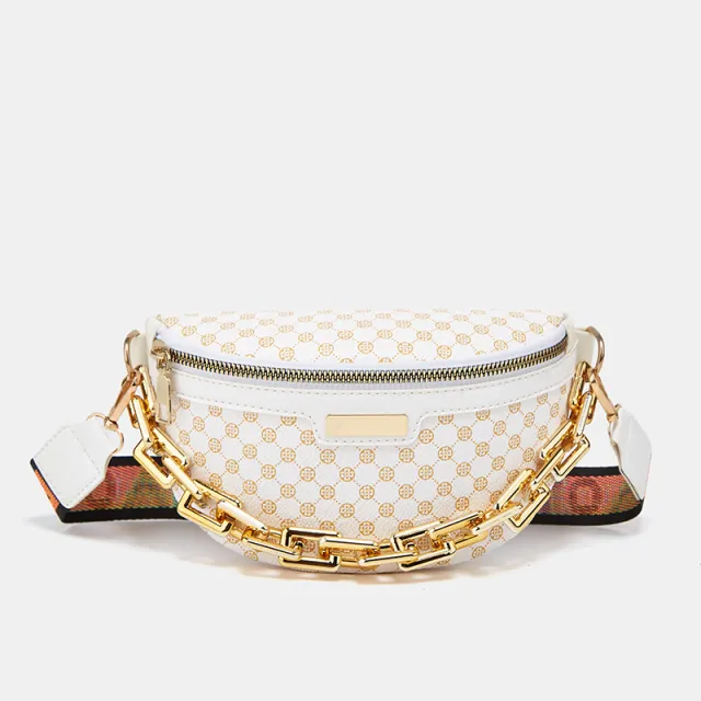 Women's Fashion Chest Bag Shoulder Bag Leopard Print Waist Bag White - Shop at LoveMi