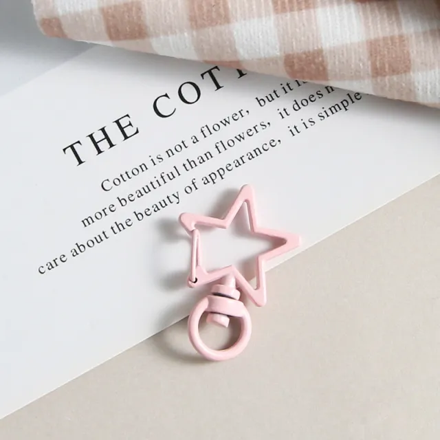 Color Paint Five pointed Star Snap Button Metal Keychains Light Pink - Shop at LoveMi
