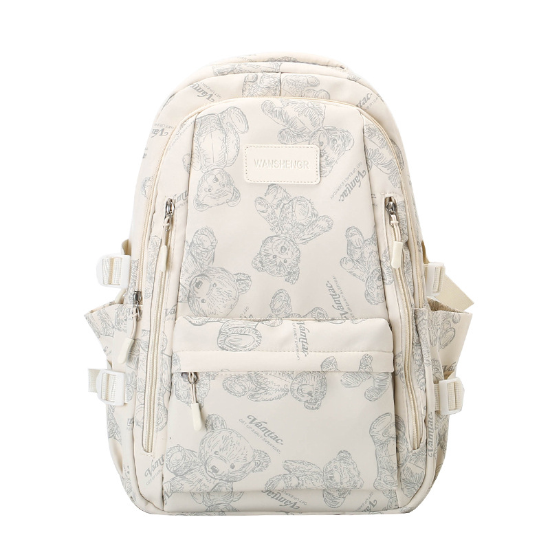 Casual Canvas Zipper Notebook Backpack