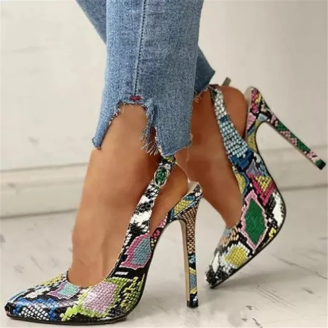 Fashion Summer High Heels Women's Shoes Color Snake Pattern 40 - Shop at LoveMi
