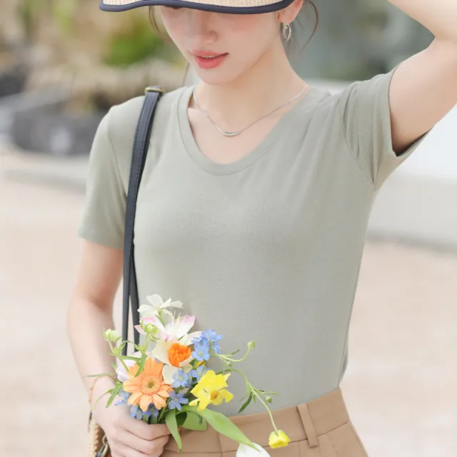 Women's Fashionable All match Breathable Bottoming Shirt Top Fan Green - Shop at LoveMi