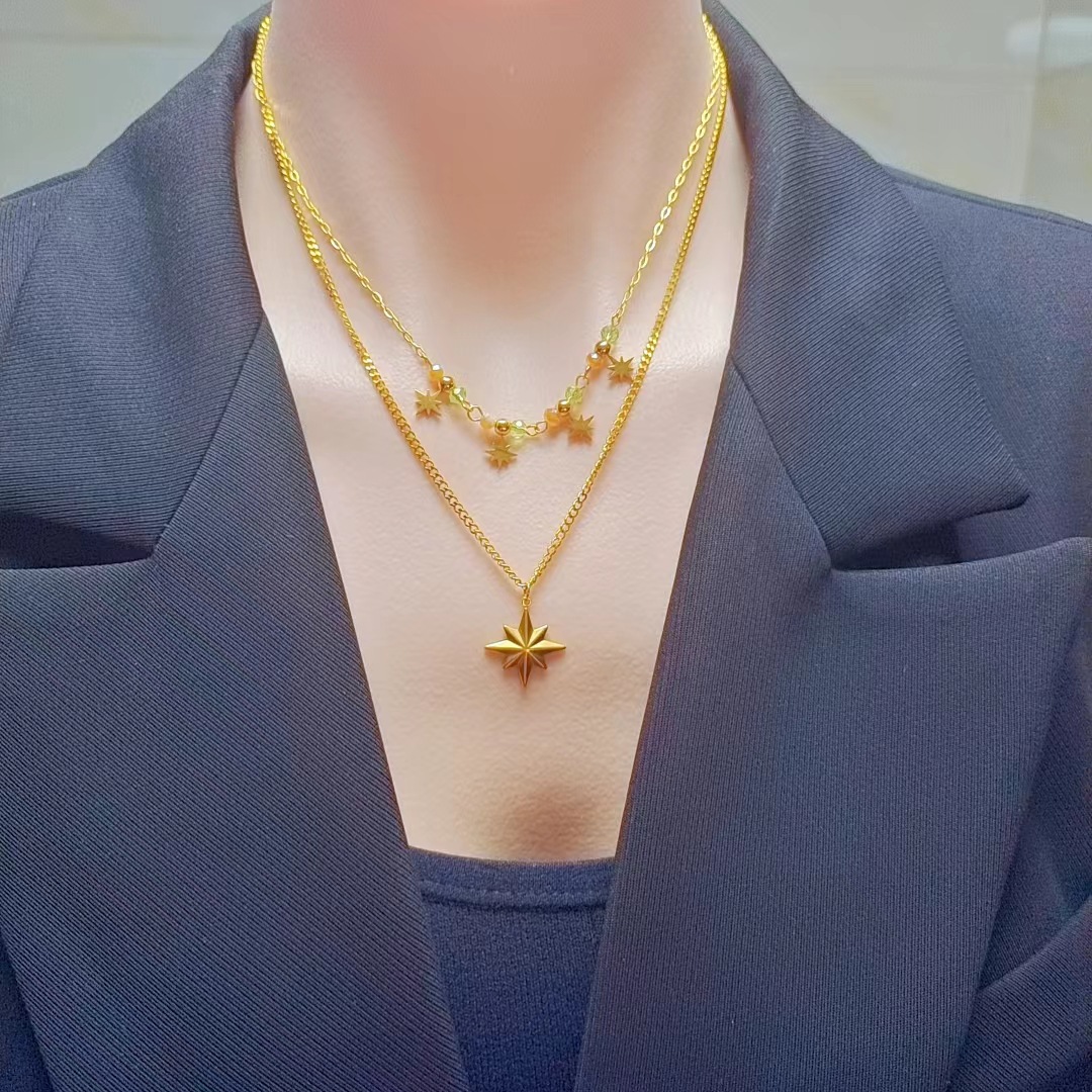 Personalized And Trendy Double-layer Octagram Necklace