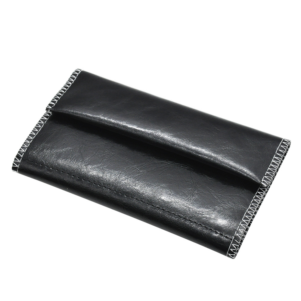 Title 12, Tri-Fold Leather Cigarette Bag With Zipper. Sec...