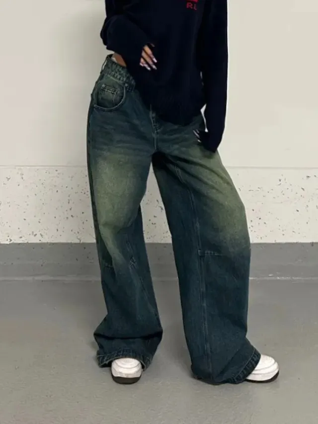 Plus Size Idle Style Retro Washed Jeans For Women - Shop at LoveMi