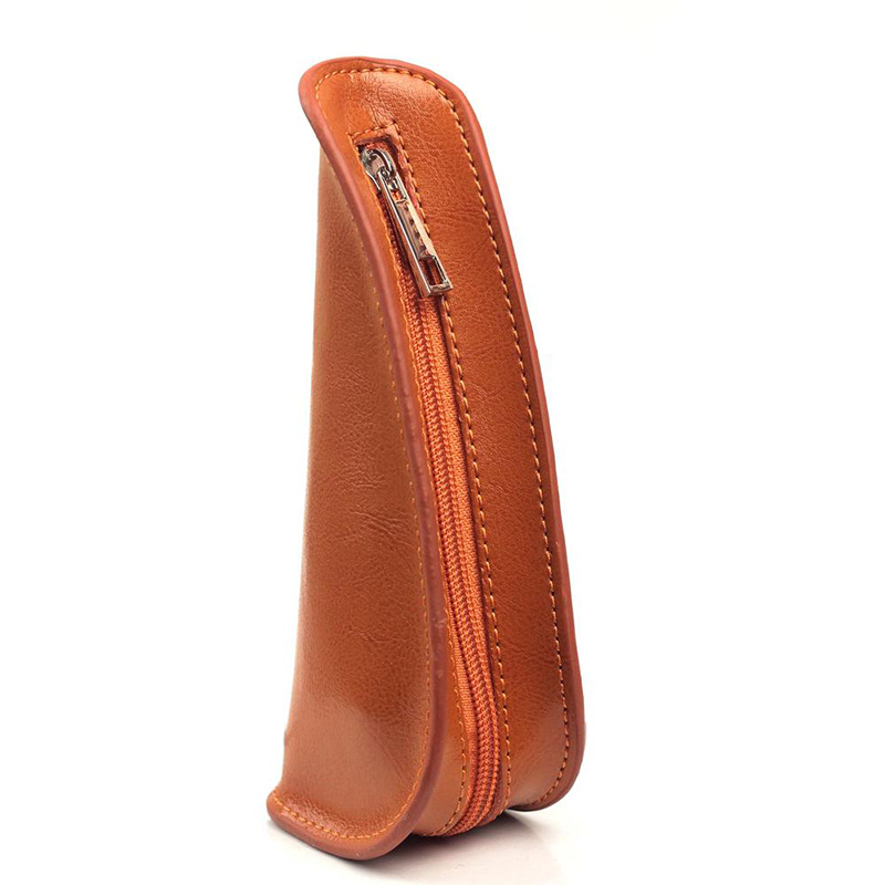 Single Handmade Cowhide Ebony Travel Portable Leather Pouch - Image 21